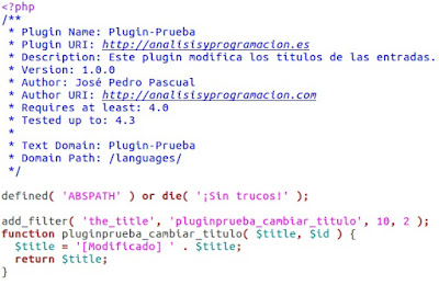 Plugin que añade un texto a los títulos