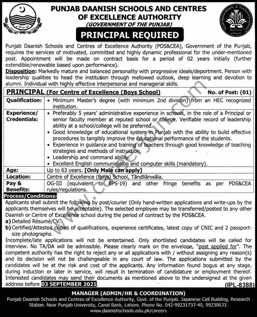 Punjab Daanish Schools Jobs 2021-Teachers Daanish Schools-Apply Free Punjab Daanish school jobs 2021