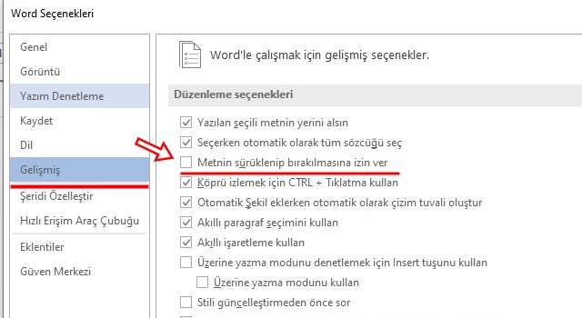 Microsoft Word Metin Sürükleme Nasıl Yapılır? - 4