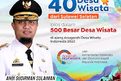 Gubernur Andi Sudirman Sulaiman : Alhamdulillah 40 Desa Wisata dari Sulsel Lolos dari 500 Pesaing