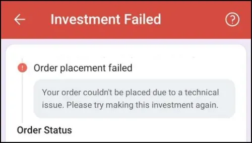 How To Fix Investment Failed Order Placement Failed Your Order Couldn't Be Placed Due To A Technical Issue. Please Try Making This Investment Again Problem Solved on PhonePe