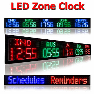 Digital Time Zone Clocks