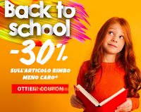 Pittarello "Back to School" sconto 30% sull'articolo bimbo meno caro