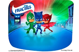 PJ Masks Free Printable Candy Bar Nucita Labels.