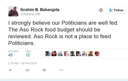 2016 Budget: Former Military Ruler, Babangida Responds to Claims of 'Aso Rock Landlord'