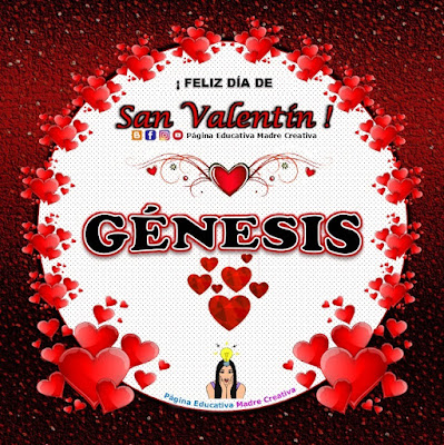 Feliz Día de San Valentín - Nombre Génesis