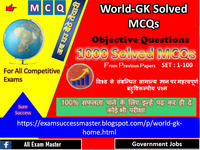 World General Knowledge (GK) Solved Multiple Choice Questions(MCQs)