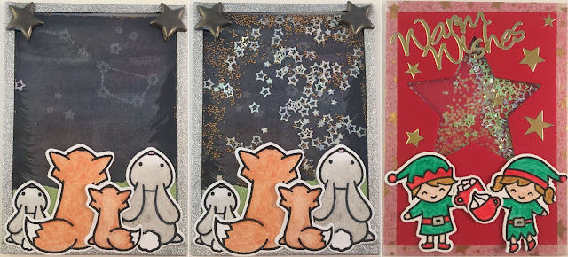 Lawn Fawn Shaker ATC Christmas card