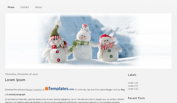 Snowman Christmas Free Blogger Template