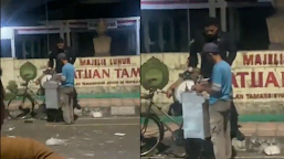 Warga 62+ Memang Beda "Viral Aksi Penjual Pentol Tetap Santuy Berdagang saat Heboh Tawuran di Jogja"