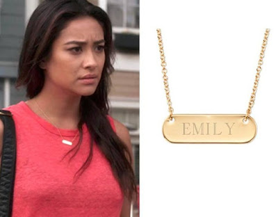  Shay Mitchelle "Emily" on PLL in Stella & Dot Engravable Necklace