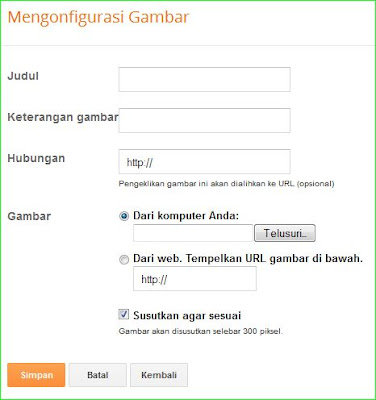 cara memasukkan dan memasang gambar di blog sidebar