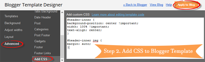 How to Center the Blogger Header Image 2 blogger header centered