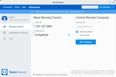 Remote Desktop via TeamViewer Ubuntu