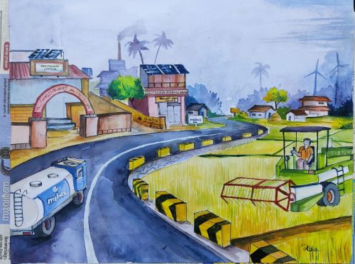 Abhin S R wins First Prize in District Level Painting Competition