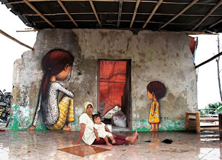 Mural ekspresi karya Julien malland di Indonesia