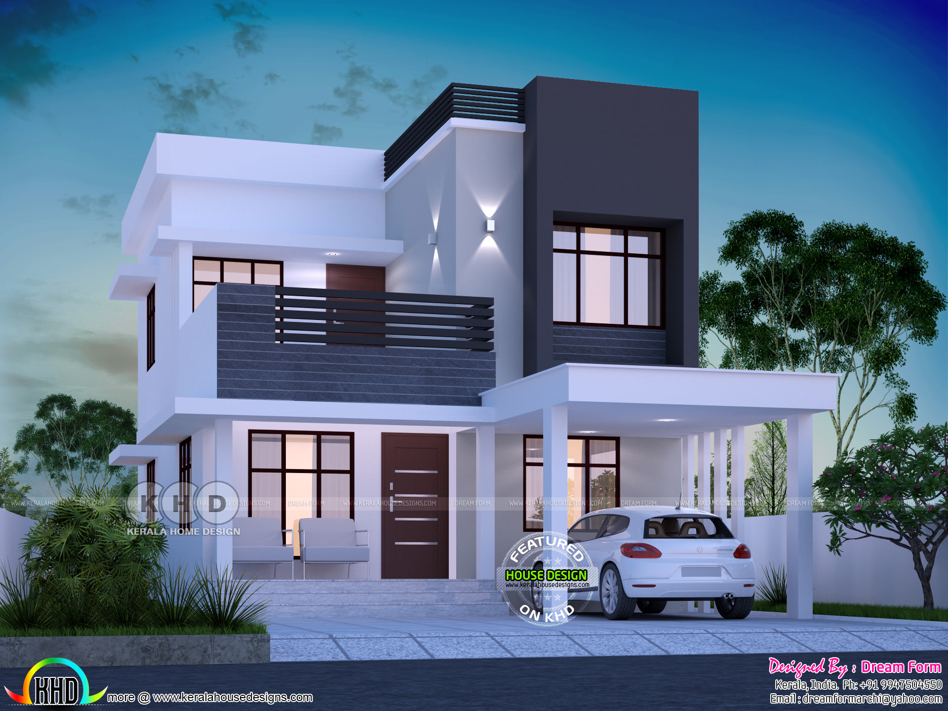 1645 square feet 3  bedroom  modern house  plan  Kerala home  