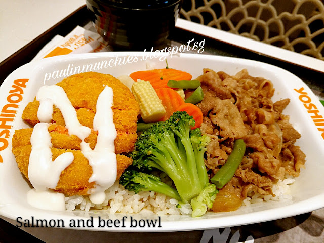 Paulin's Munchies - Yoshinoya at JEM Basement - Salmon and beef bowl