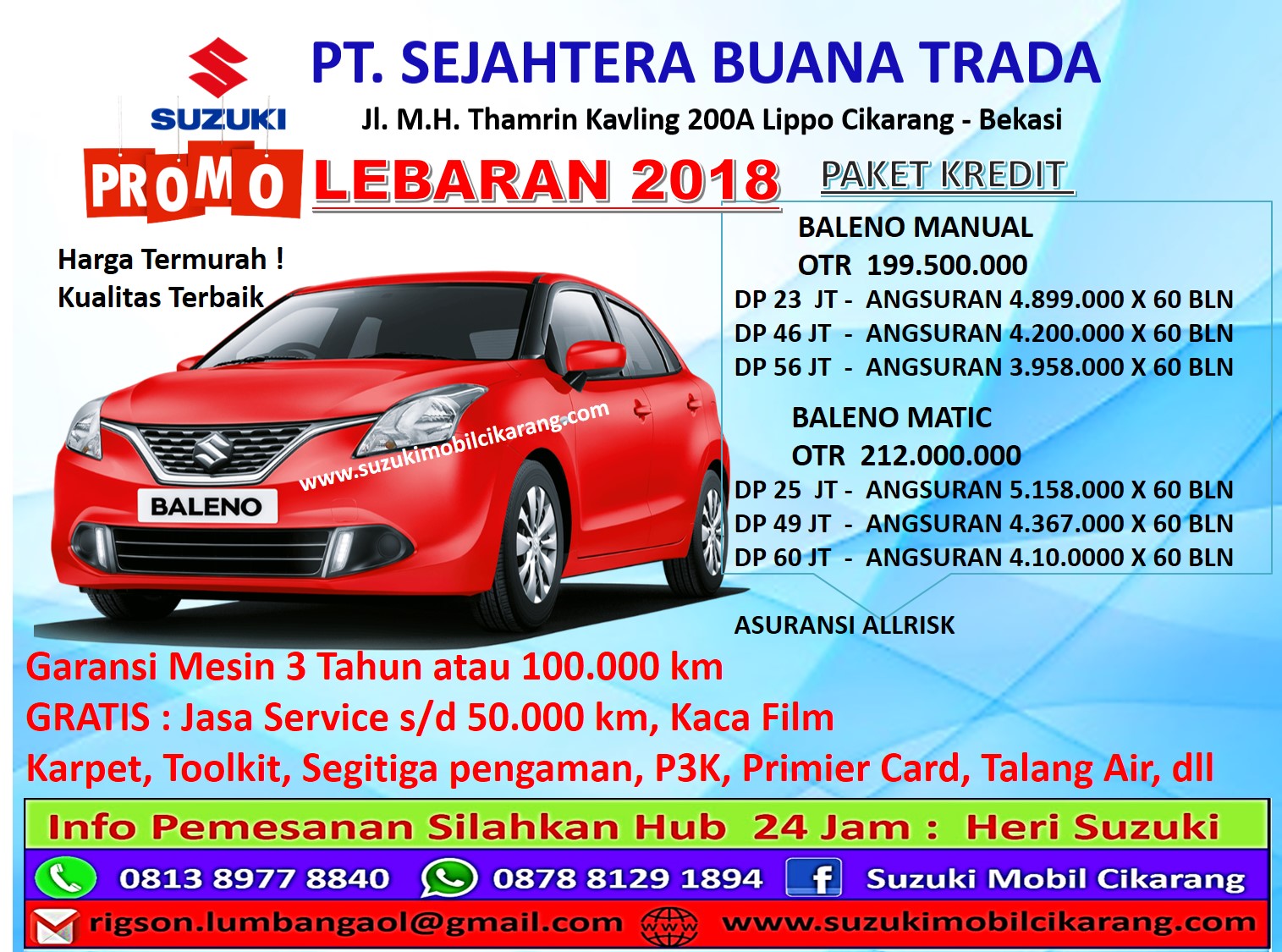 PROMO SUZUKI BALENO MEI 2021  SUZUKI MOBIL  CIKARANG  