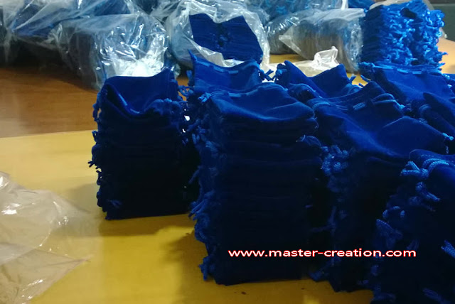 navy blue velvet bag inspection