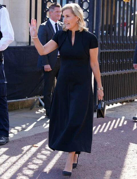 The Countess of Wessex wore a black midi dress