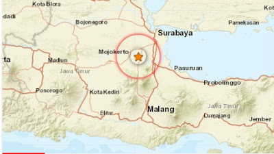 Gempa M 4.6 Terjadi di Mojokerto