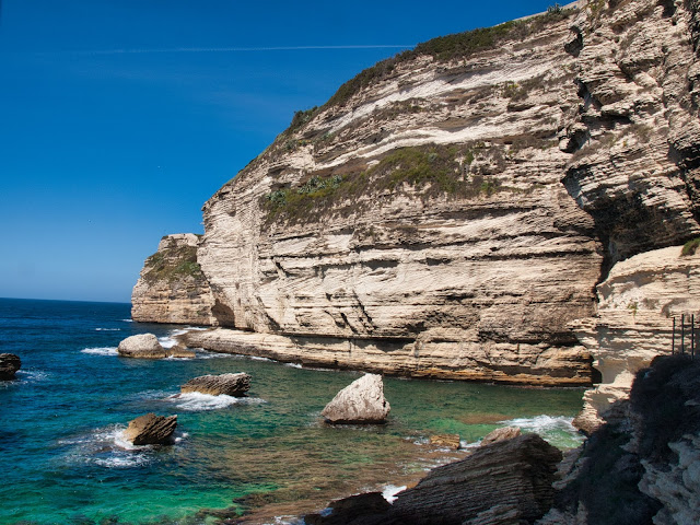 jiemve, Corse, Bonifacio, falaises, roches, mer, chemin