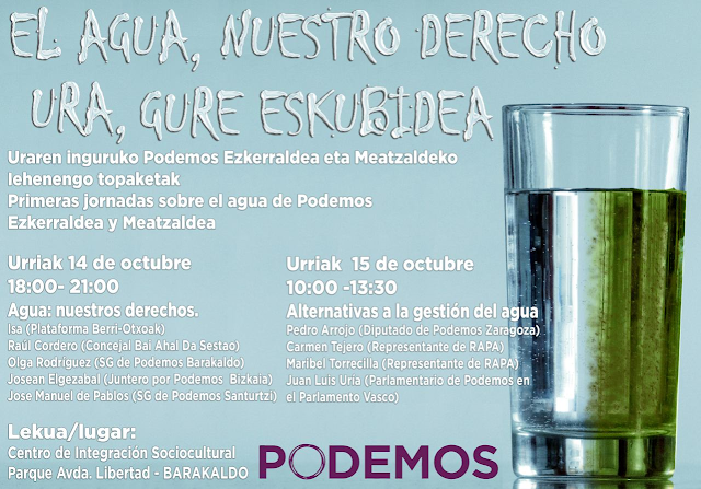 Cartel de las jornadas del agua, de Podemos