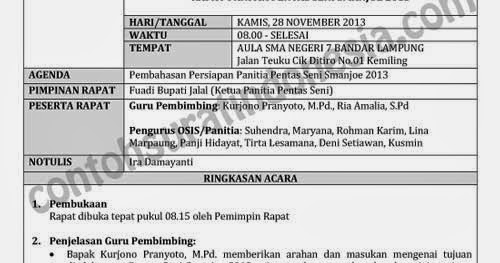 Contoh Notulen Untuk Membantu Dalam Pembelajaran Bahasa 