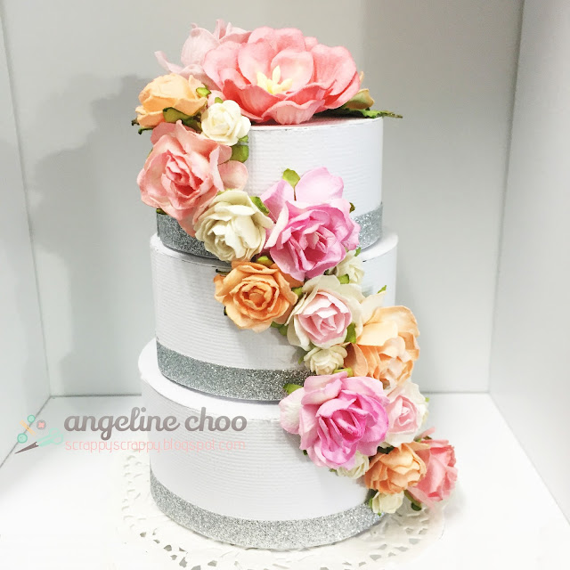 ScrappyScrappy: Paper Wedding Cake #scrappyscrappy #thecuttingcafe #svg #cutfile #diecut #wedding #weddingcake #flowers #papercraft #crafting #tiercake #paperflowers