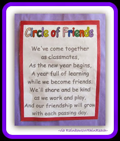 Starting School Friend Poem from Back to School Bulletin Board RoundUP at RainbowsWithinReach