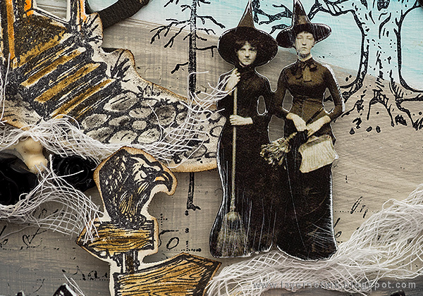 Layers of ink - Halloween Shadow Box Tutorial by Anna-Karin with Tim Holtz stamps and idea-ology