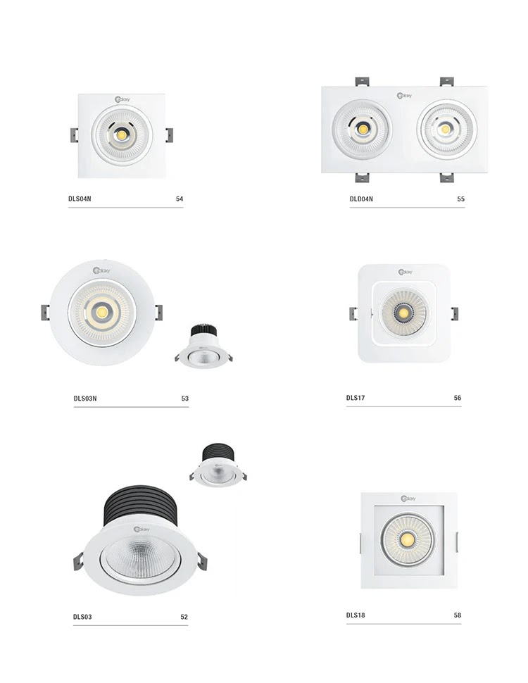 Một số mẫu đèn LED âm trần tiêu biểu của Galaxy Lighting Solutions.