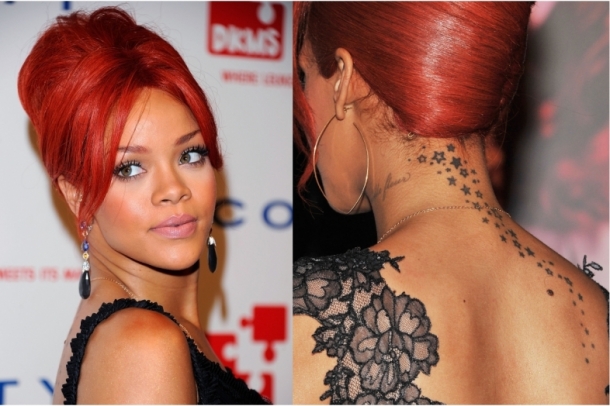 Rihanna Star Tattoo Rihanna as one of the beauty icons of the moment 