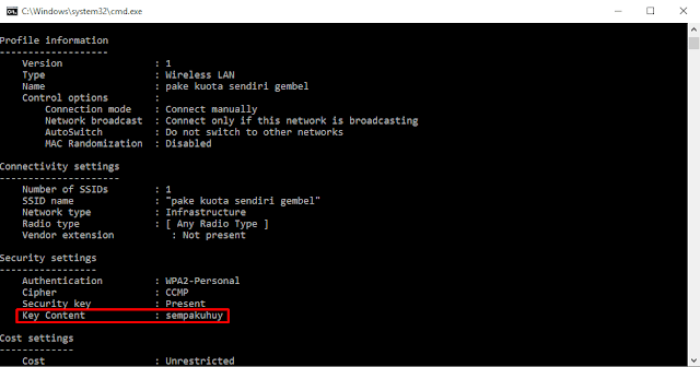 Cara Melihat Password WiFi dengan CMD