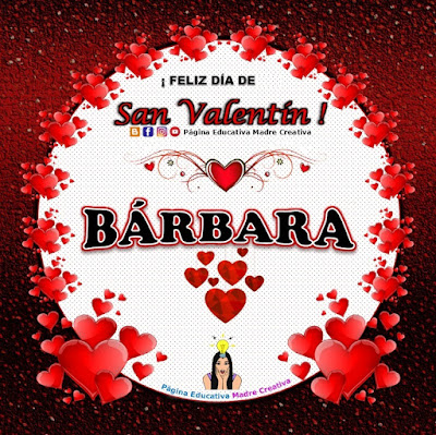 Feliz Día de San Valentín - Nombre Bárbara