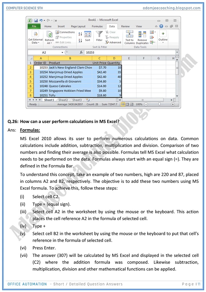 office-automation-question-answers-computer-science-9th