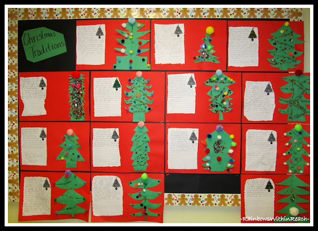 photo of: Christmas Traditions Writing Bulletin Board (RoundUP of Christmas Bulletin Boards via RainbowsWithinReach) 