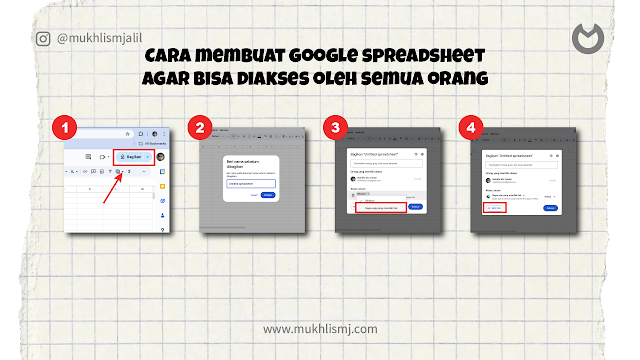 cara share google spreadsheet ke semua orang, mukhlis mj