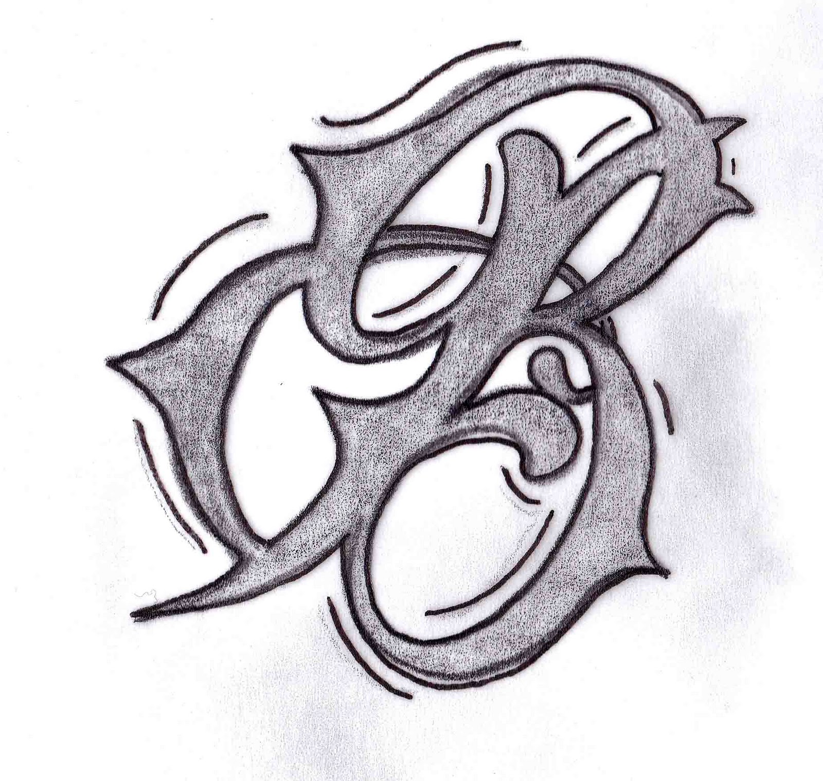 tribal letter b tattoo designs