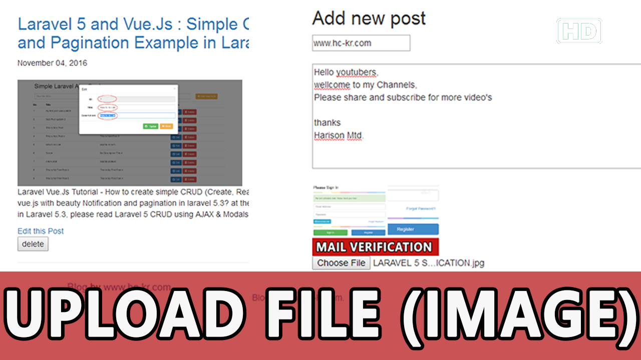 Laravel 5 Tutorial : Simple File (Image) Upload With  