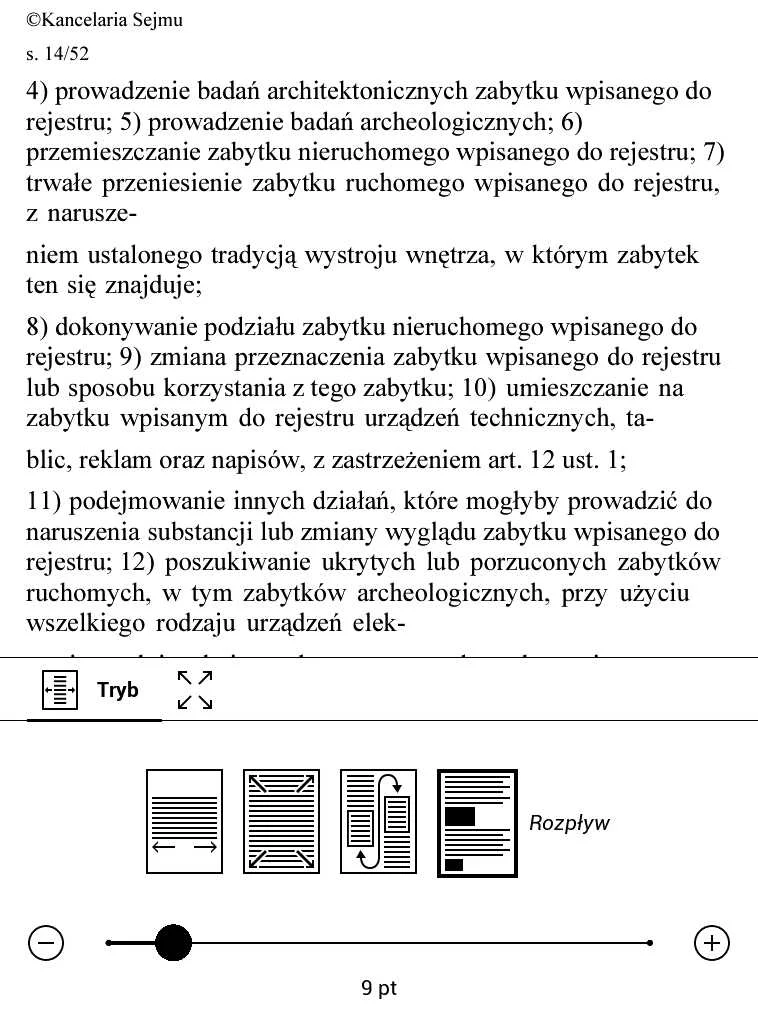 PocketBook Aqua 2 – przykład działania trybu reflow