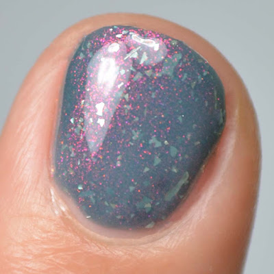 grey nail polish with shimmer swatch