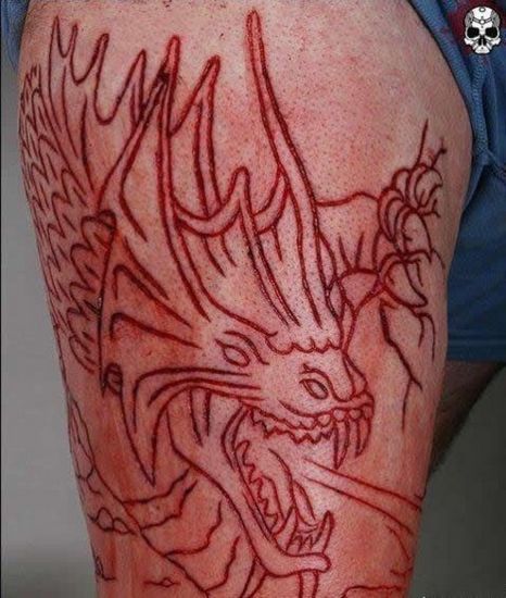 scarification tattoo. Dragon Scarification Tattoos