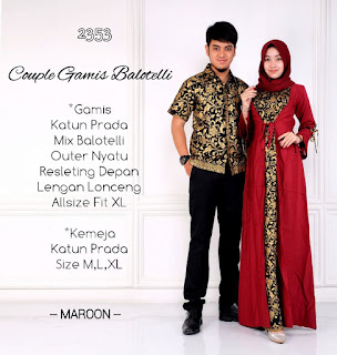 BAJU BATIK COUPLE MODEL GAMIS DENGAN OUTER NYATU T2353