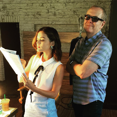 PLL bts episode 7x11 "Playtime" Lucy Hale and Norman Buckley with script