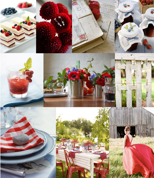 Bring in the ol' redwhiteandblue but give it a rustic summer garden 