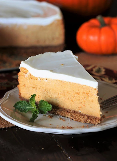 Slice of Pumpkin Cheesecake Image