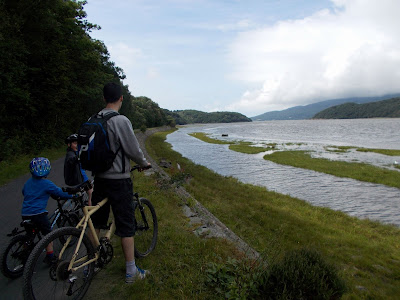 family cycling in wales