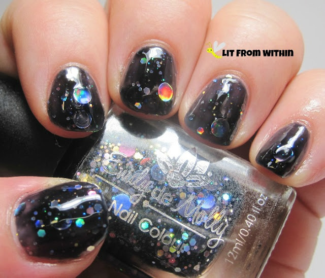 Dark Forces is a black jelly with rainbow holo glitters